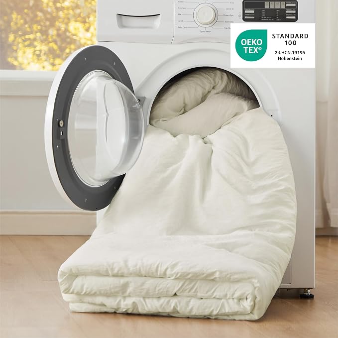 Bedsure King Comforter Set, Ivory Soft Prewashed Bedding - Image 5