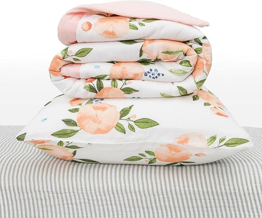 Little Unicorn Toddler Bedding 3-Piece Set | Super Soft & Breathable Muslin Fabric | for Convertible Cribs & Toddler Beds (Watercolor Roses Grande)