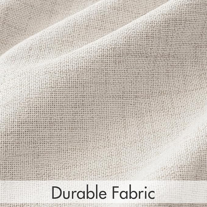 MIULEE 100% Blackout Curtains Linen Curtains & Drapes W52xL90 Inch, Cream | 2 - Image 7