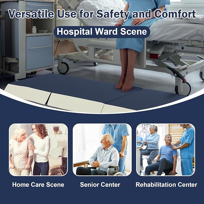3-Inch Thick Fall Mat for Elderly, Waterproof Tri-Fold Bedside Safety Mat - Image 7