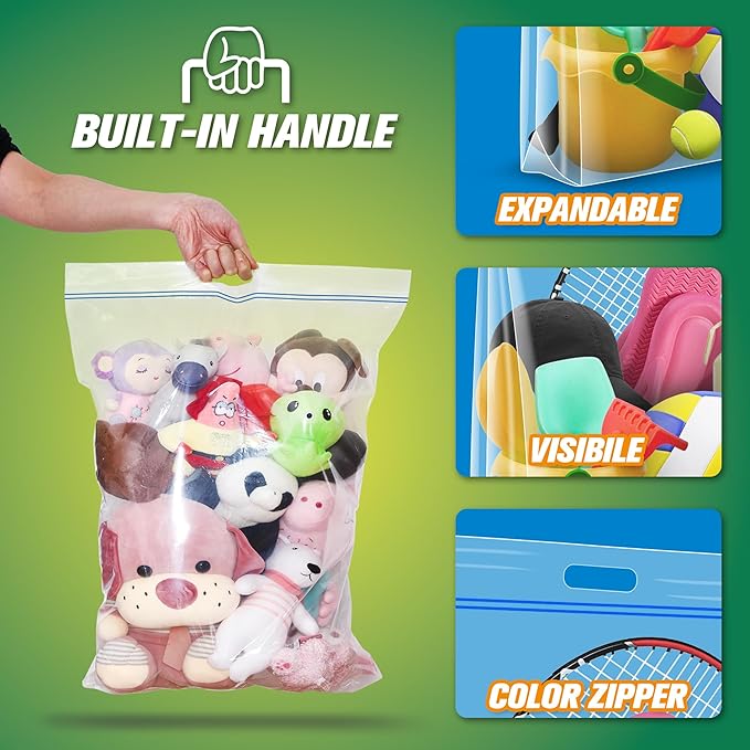 HIBAG 25 Gallon Jumbo Storage Bags, 35” x 24” Resealable Clear Bags - Image 5