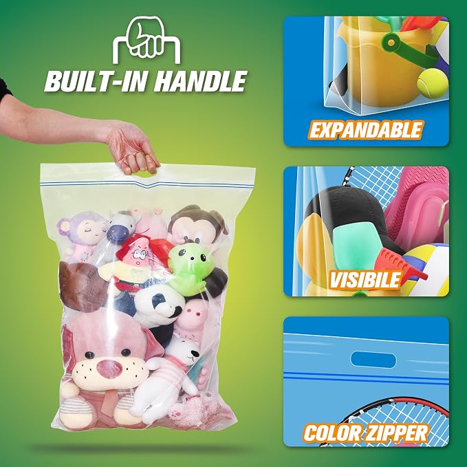 HIBAG 25 Gallon Jumbo Storage Bags, 35” x 24” Resealable Clear Bags - Image 4