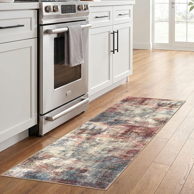 Abstract Runner Rug 2x6 Ft Washable Runners - Image 3