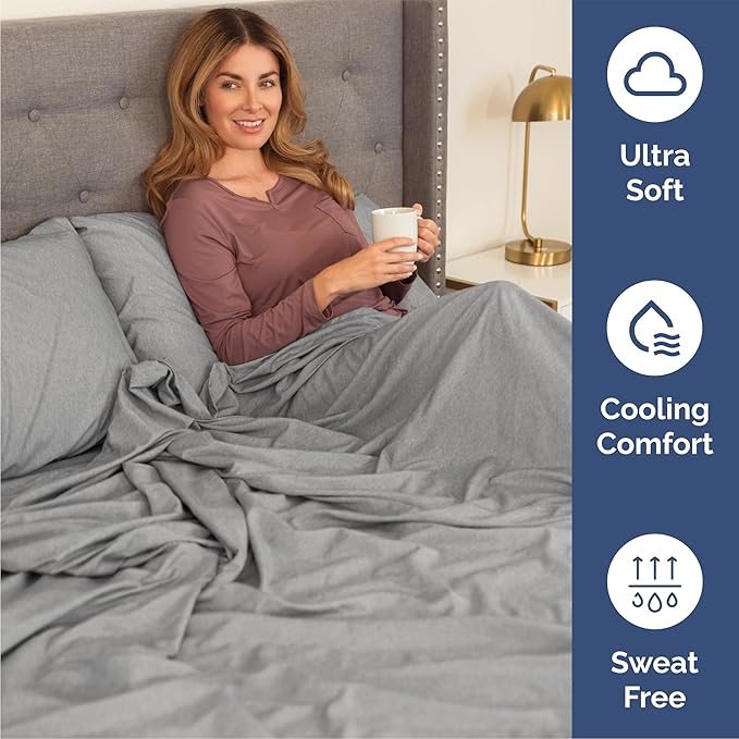 Queen 6 Piece Sheet Set - Cooling & Breathable - Hotel Luxury Bedding, Includes Fitted Sheet for Women, Men, Kids & Teens - 1 Flat, 1 Fitted Sheet, 4 Pillowcases w/Deep Pockets - Heathered Grey