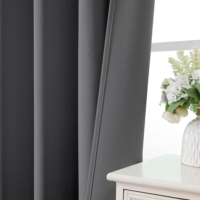 CUCRAF Light Grey Blackout Curtains 72 inch Length 2 Panels Set, Rod Pocket - Image 6