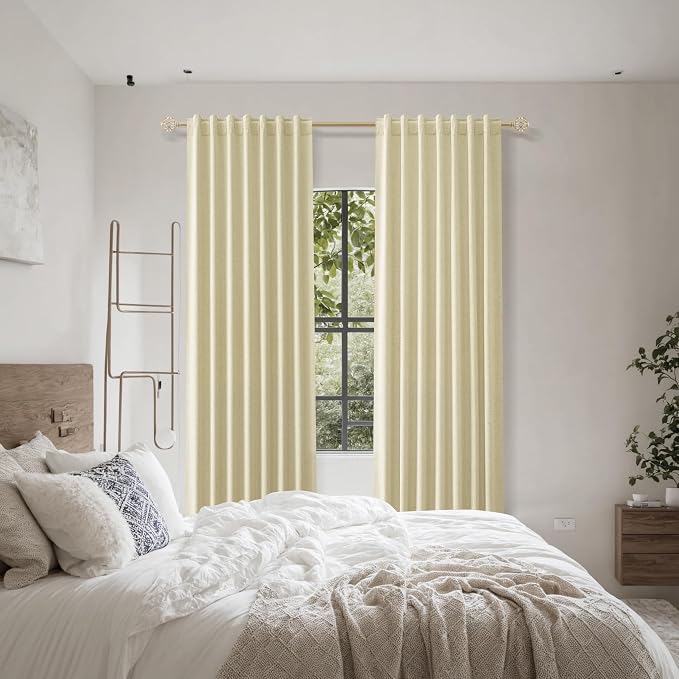 Extra Long 100% Blackout Linen Curtains - Image 9