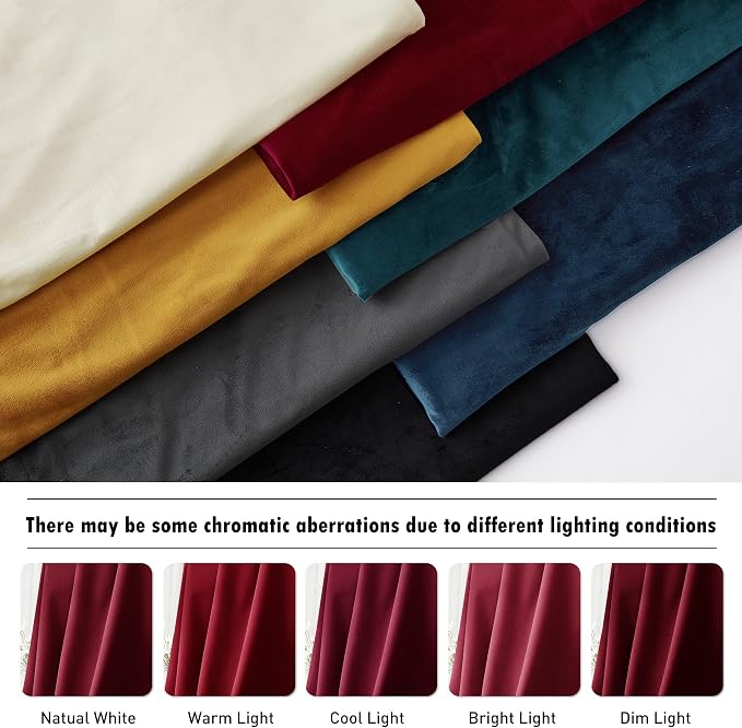 RYB HOME Red Velvet Blackout Curtains 96 inches - Image 7