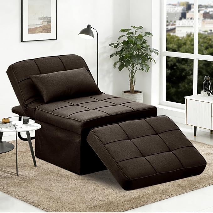 Sofa Bed, Convertible Couch Chair 4 in 1 Multi-Function Modern Folding Ottoman by Diophros
