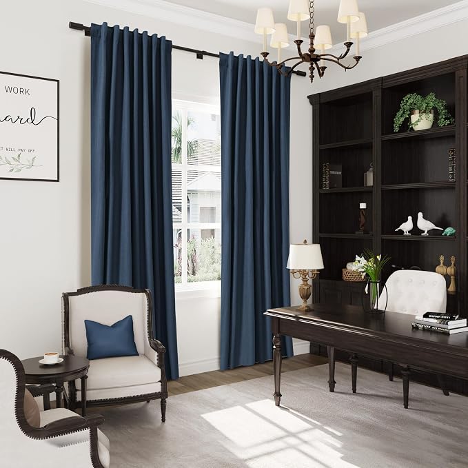 Joywell 100% Blackout Linen Curtains 102 Inches Long - Image 6