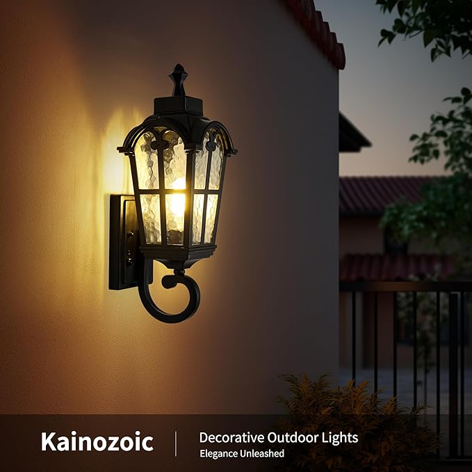 Kainozoic Motion Sensor Dawn to Dusk Outdoor Sensor Light Fixture Waterproof Porch Lights Anti-Rust Exterior Lighting Outdoor Wall Lantern Outside Wall Light for Patio Front Door Garden Garage