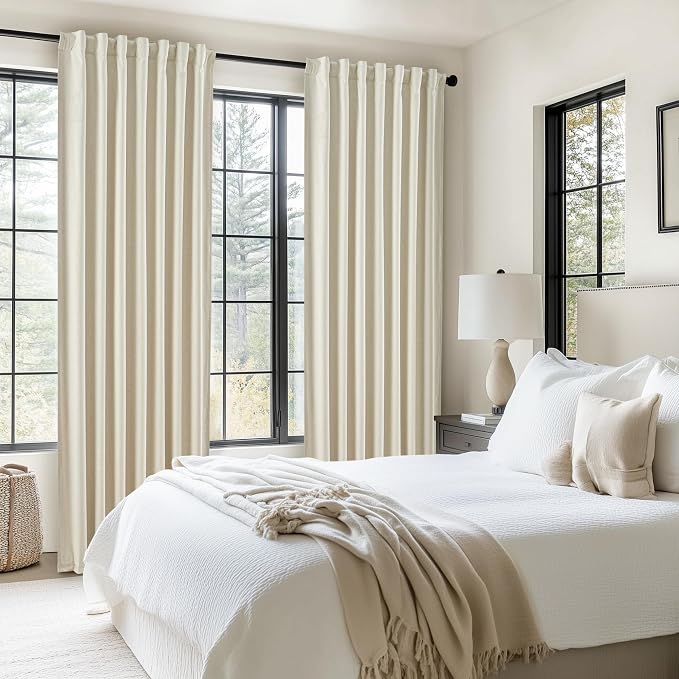QJmydeco Warm Cream 120 Inch Curtains High Ceiling Tall Curtain - Image 6