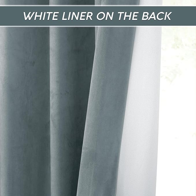 RYB HOME 2 Layers Extra Thick Heavy Thermal Velvet Curtains Insulated, Solid - Image 4