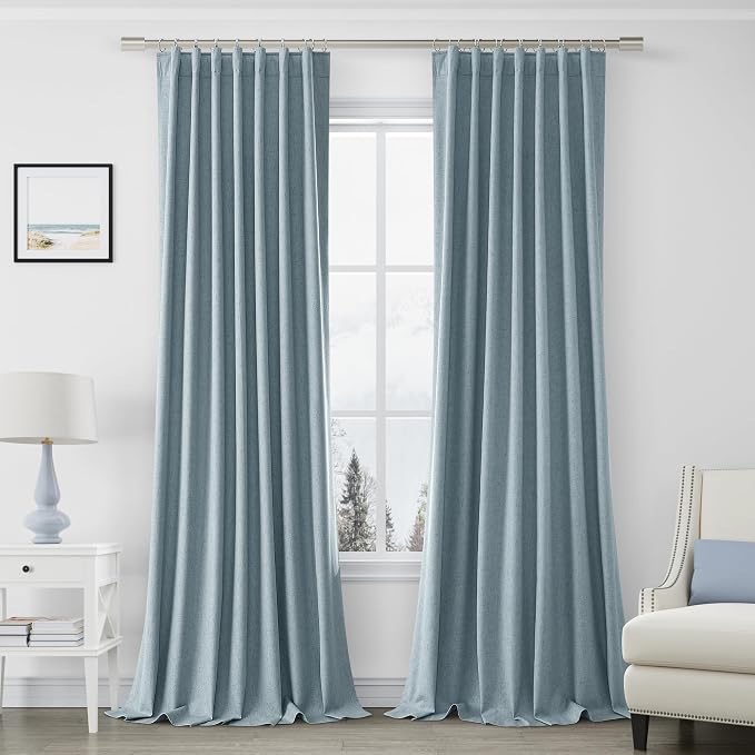 Joywell 100% Blackout Extra Long Linen Curtains 120 Inches Long by Joywell