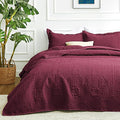 Love's cabin Quilts for Queen Bed Burgundy Bedspreads Bedding Set by Lovescabin