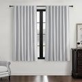 Light Grey 100% Blackout Curtains 54 Inches Long 2 Panels Set, Short Linen Heat by QJMYDECO