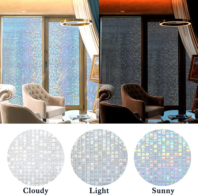 Stained Glass Window Privacy Film Static Cling Mosaic 35.4inx6.8ft | Decorative - Image 3