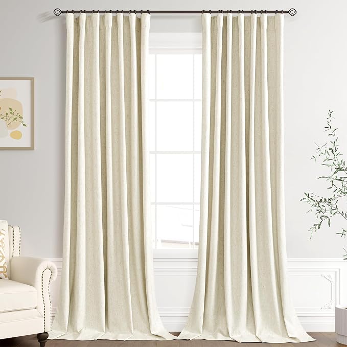 Joywell 100% Blackout Linen Curtains 108 Inches Long by Joywell