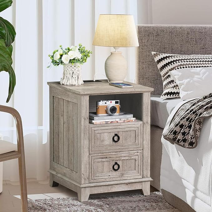 Joaxswe 18" Farmhouse Night Stand Set 2 - Image 8