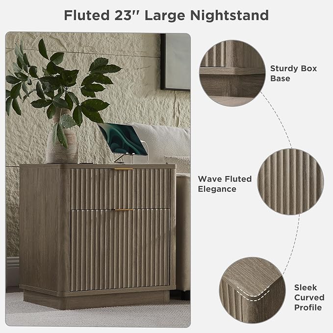 T4TREAM 23'' Fluted Nightstand - Image 5