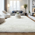 KICHOWUA Cream White Fluffy 9x12 Area Rug Bedroom Living Room Soft Shag | Cream by KICHOWUA