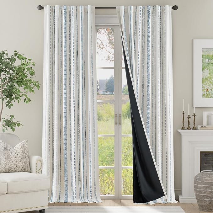 jinchan Boho Blackout Curtains 96 Inches Long by JINCHAN