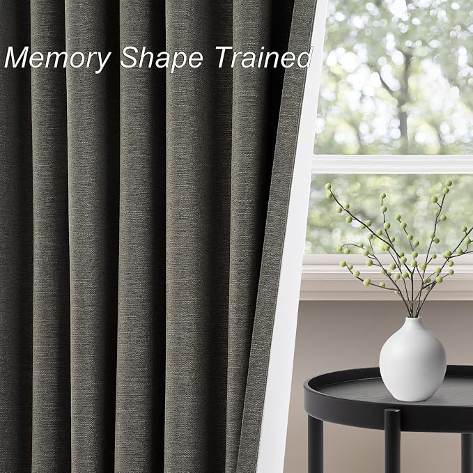 Topfinel Dark Grey Black Out Curtains 63 Inch Long - Image 4