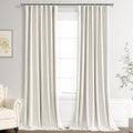 Extra Long 100% Blackout Linen Curtains by Joywell