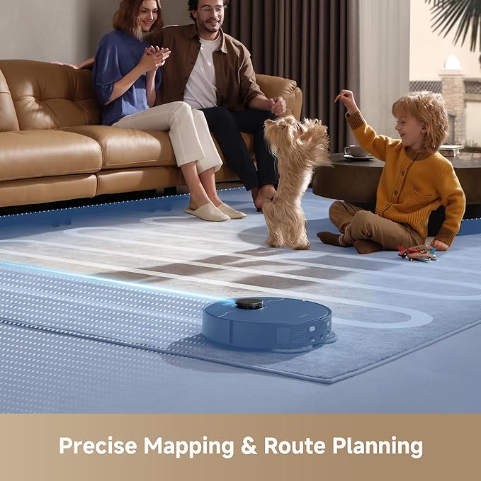 DREAME L40s Ultra CE Robot Vacuum and Mop Combo with Self-Emptying Dock, 13,000Pa Suction, Mop Self-Cleaning and Auto-Raising, Ultrasonic Carpet Sensing, Ideal for Pet Hair, Carpet and Hard Floors