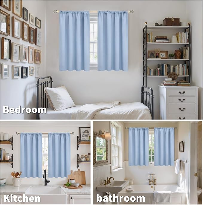 BGment Small Blue Curtains 36 Inch Length - Image 2