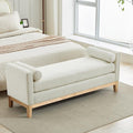 66.34" End of Bed Bench Boucle Fabric Long King Size Bench, Window Bench. by Aortzio