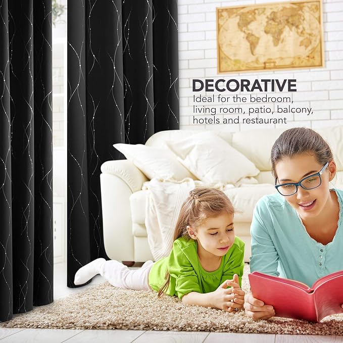 Deconovo Living Room Curtains 108 Inch Long, Thermal Insulated, Room Darkening - Image 3
