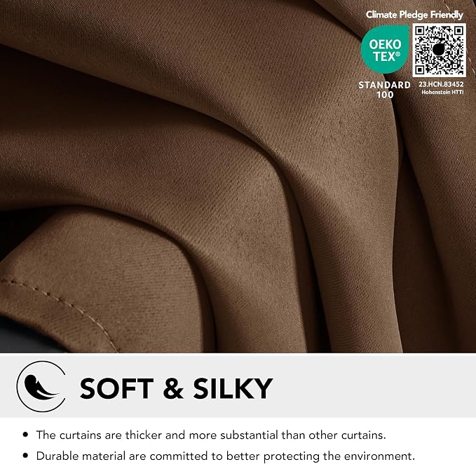 Deconovo Blackout Curtains for Bedroom, Living Room Curtains 54 Inches Long | - Image 3