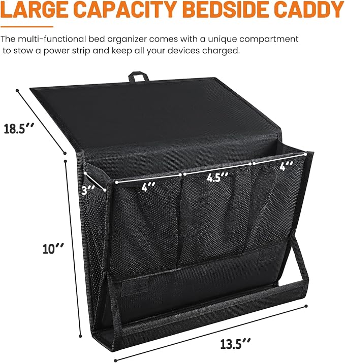 AKAYOK Bedside Caddy Hanging Bed Organizer Storage Bag Pocket - Image 4