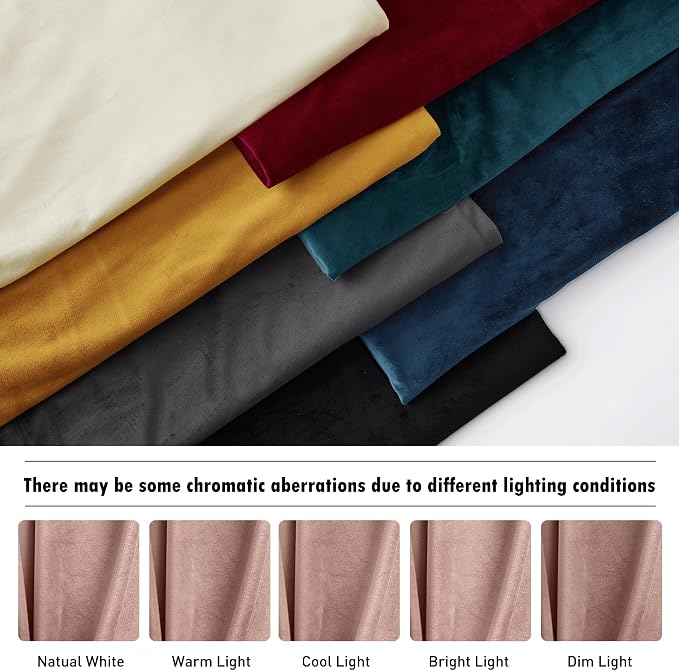 RYB HOME Dusty Pink Velvet Curtains 90 inches - Image 7