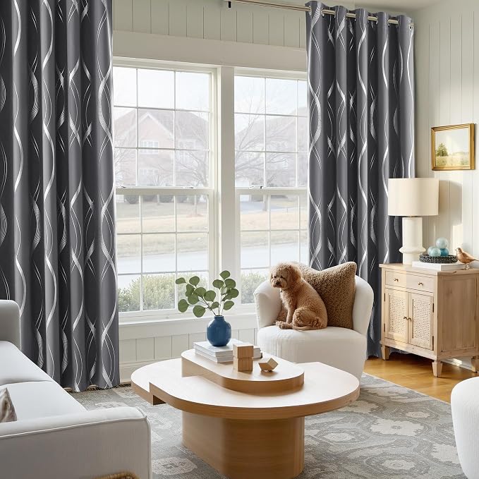 NICETOWN Grey Blackout Short Curtain - Image 3