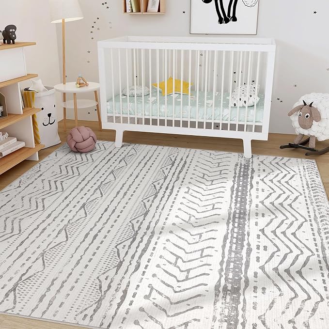 Nakagishi Area Rugs 8x10 Living Room: Washable Boho Large Neutral Soft - Image 8