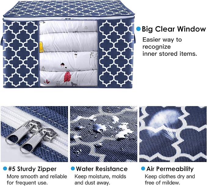Storage Bags 100L 3Pack Clothes Organization and Storage Containers | Large - Image 3
