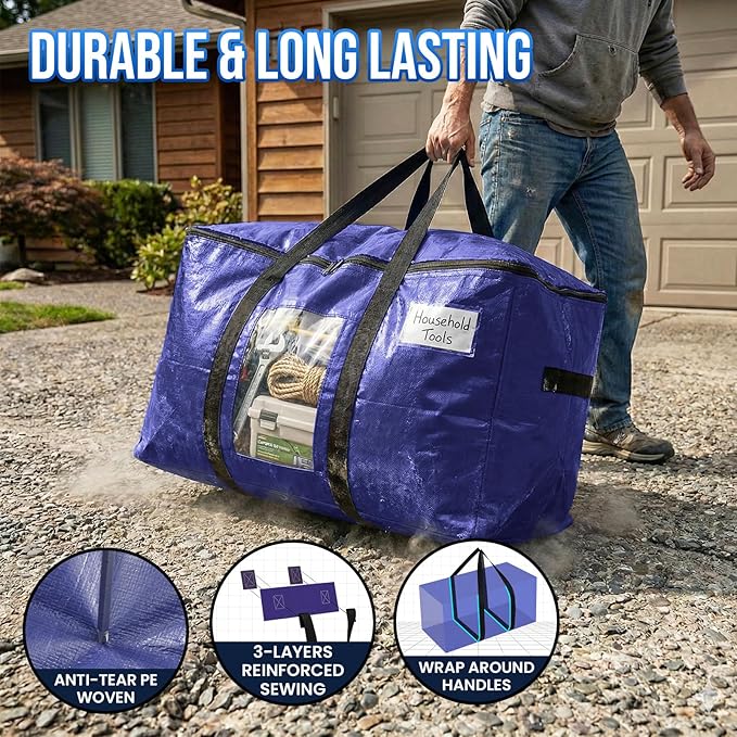 TAILI 10 Pack Dark Blue XXL Moving Bags, Storage Bags - Image 3