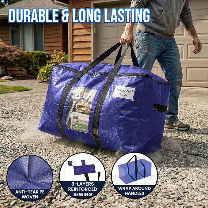 TAILI 12 Pack Dark Blue XXL Moving Bags, Storage Bags - Image 3