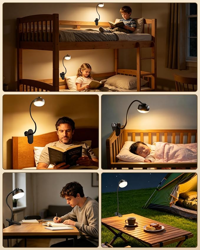 Pebble-Shaped Clip on Reading Light - Image 7