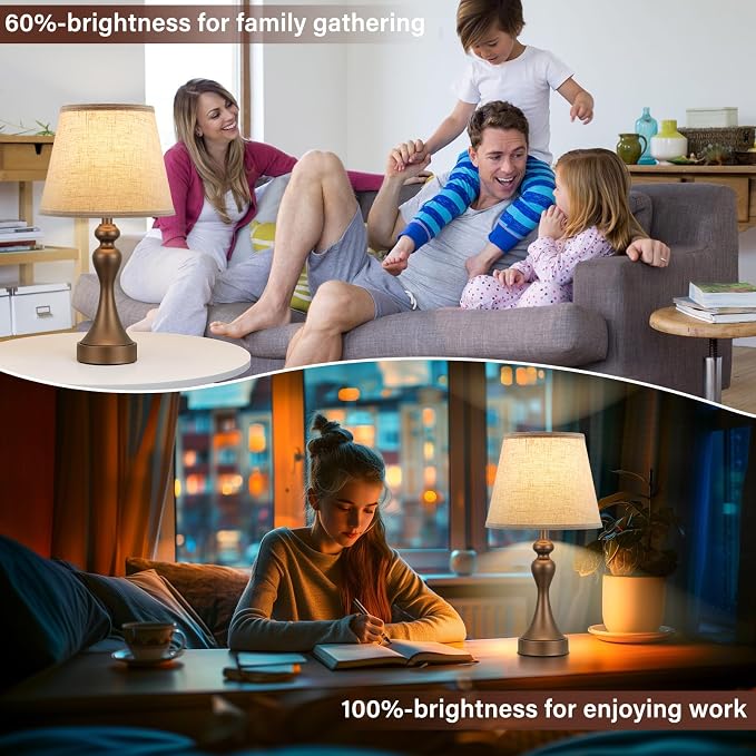 Touch Lamps for Nightstand, 3 Way Dimmable Bedside Lamps - Image 5
