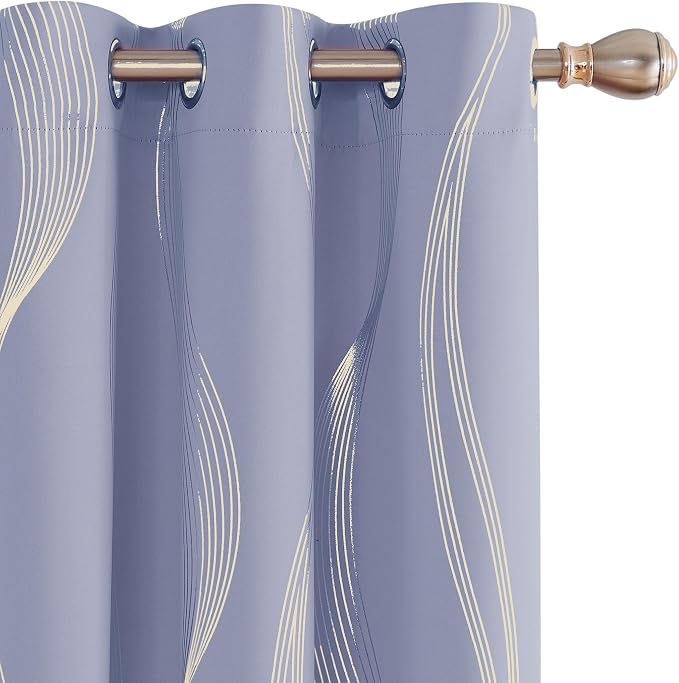 Deconovo Curtains for Living Room, Pattern Blackout Curtains 95 Inches Long | by Unknown
