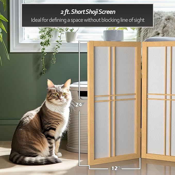 2 ft. Short Desktop Double Cross Shoji Screen - Image 5
