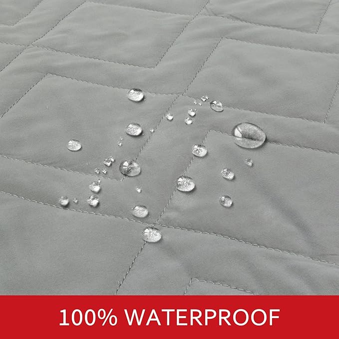 Moonsea Waterproof Blanket Dog Bed Cover with Non-Skid Bottom, Couch Cover for Dogs, Mattress Protector Furniture Protector, Bed Couch Sofa(102" X 82") Grey
