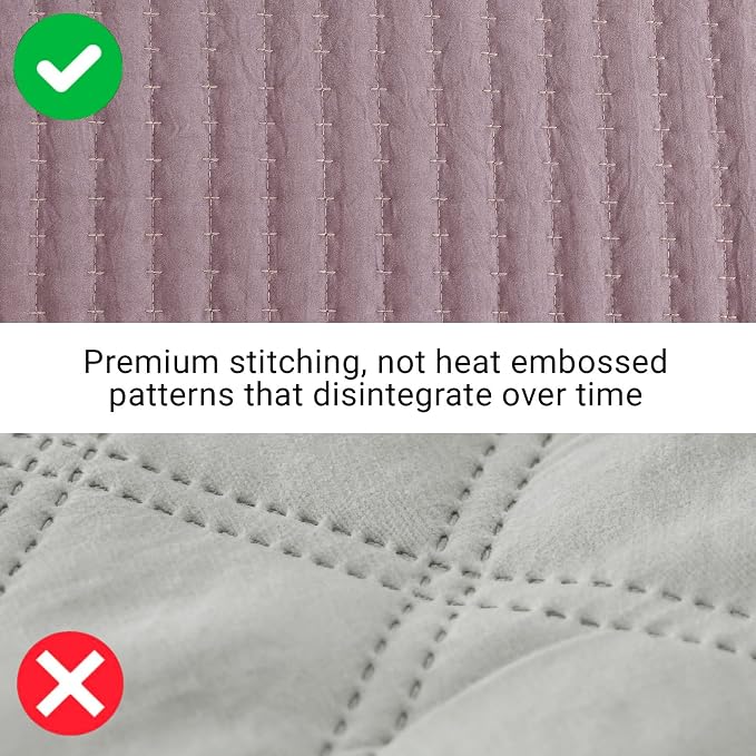 Queen Quilt-Lightweight Bedspreads Dusty Mauve Queen Size Quilt Bedding Set | - Image 5