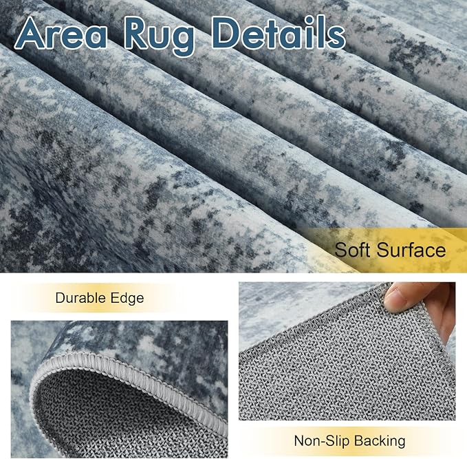 5x7 Ft Area Rugs for Living Room, Soft Non-Slip Washable Rugs Modern Abstract - Image 6