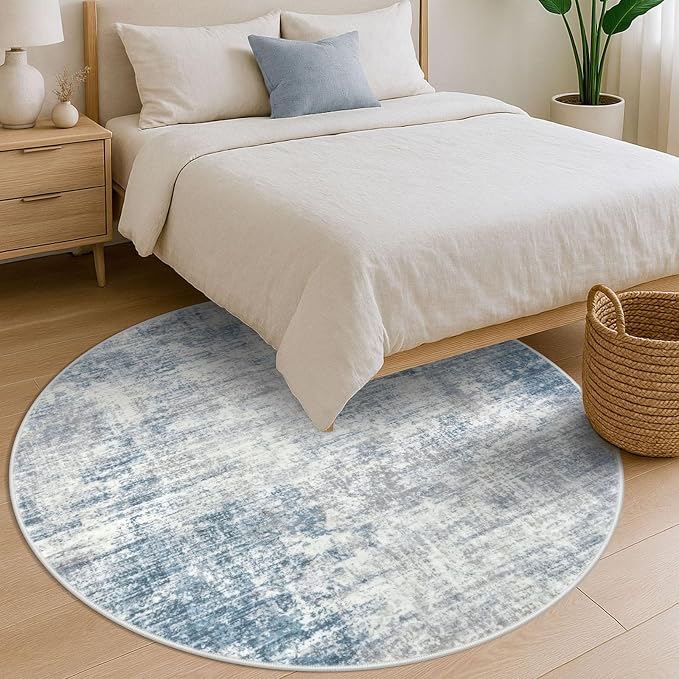Abstract Round Area Rug 6 Ft Washable Circle Rugs Large Round Rug Non Slip Thin - Image 8