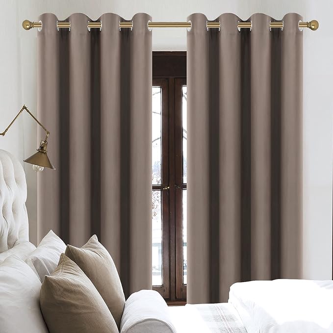 Diraysid Cappuccino Grommet Blackout Curtains - Image 6