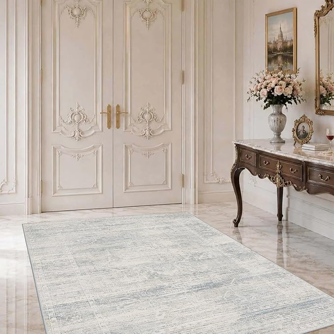 Latte&Fog 3x5 Entryway Blue Area Rugs, Vintage Washable Rugs Boys Bedroom | Non by LatteFog