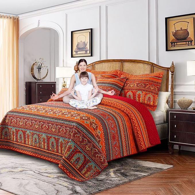 BEDIFANY 100% Cotton Cover King Size Quilt Set - Image 8